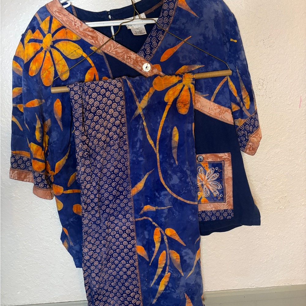 Bali Emerald Art-to-Wear 2-Piece Set (Top + Skirt) – Size XL